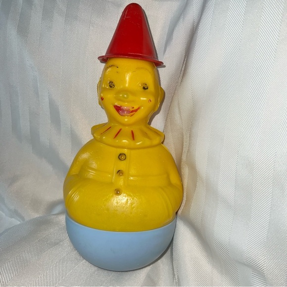 Vintage Rolly Poly style Clown 10” Coin bank - unknown details, no markings Rare - Picture 1 of 10